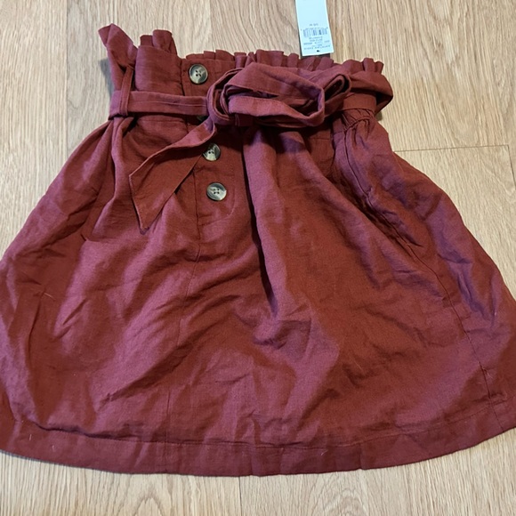 American Eagle Outfitters Maroon/rust Skirt Button-Up removable belt - Picture 5 of 7
